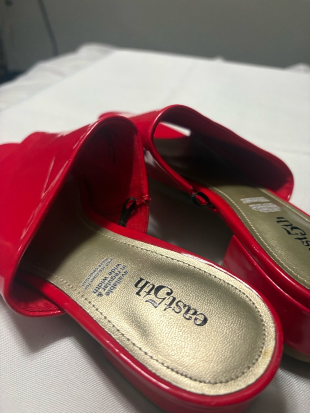 East 5th Patent Red Slide Mules - Picture 7 of 10